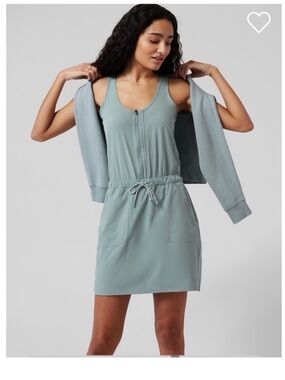 Athleta Sage Green Drawstring Tank Dress